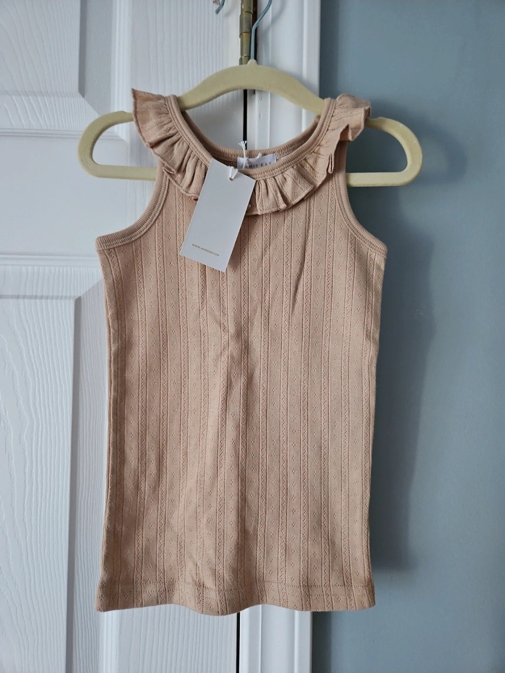 Jamie Kay Sleeveless Ruffle Neck Singlet- Beige